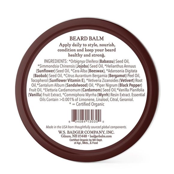 $14❤️‍🔥 LAST 1! Badger Balm Organic Beard Balm 🧔‍♂️ NEW IN BOX Natural Men’s - Picture 2 of 5